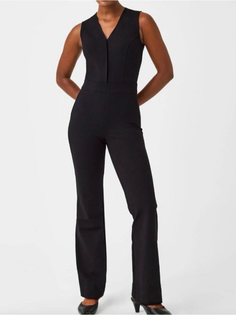 SPANX Perfect Sleeveless Jumpsuit Classic Black Size S - Picture 3 of 16